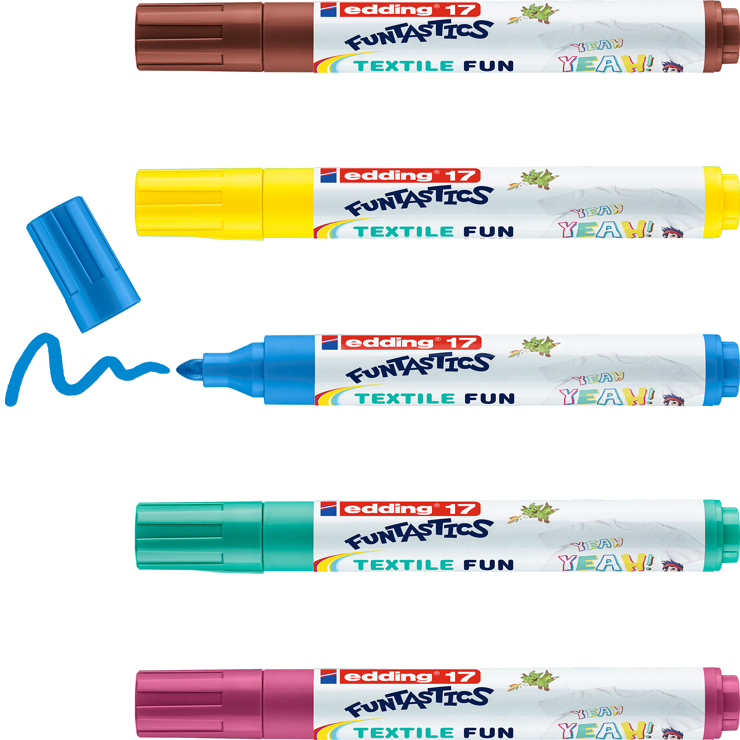 edding 17 FUNTASTICS TEXTILE FUN Kindertextilmaler Set