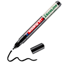 Ein schwarzer edding 51 EcoLine Lackmarker, wasserbasiert, von edding wird ohne Kappe mit sichtbarer Markerspitze und umweltfreundlicher Kennzeichnung abgebildet – perfekt für umweltbewusste Nutzer.