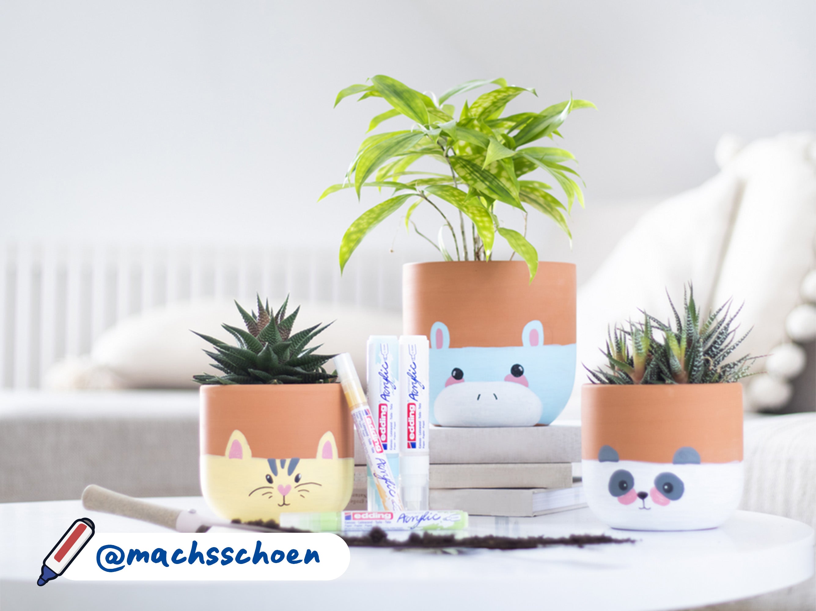 User machsschoen bemalte Tontöpfe