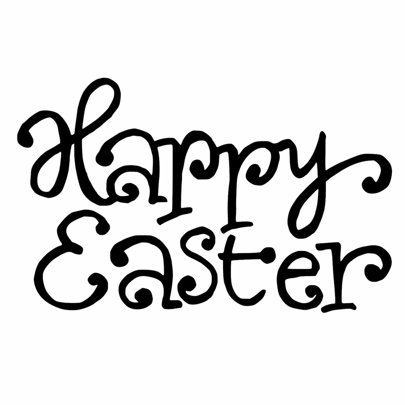 Malvorlage: Happy Easter Schriftzug