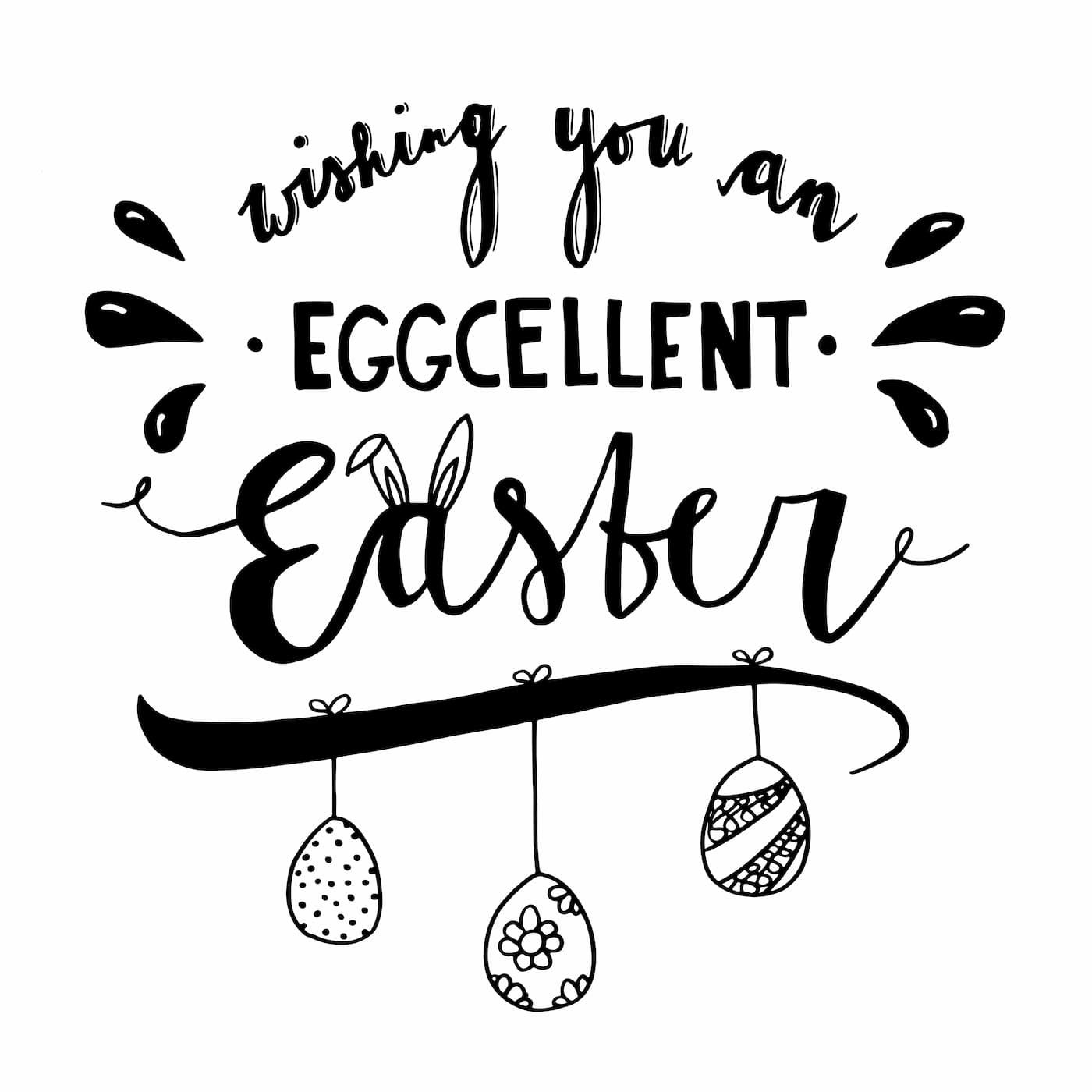 Malvorlage: Wishung you an eggcelent Easter