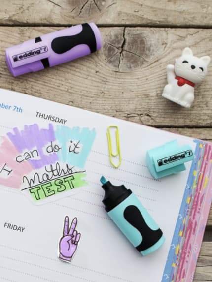 Mini Textmarker im Hausaufgabenheft