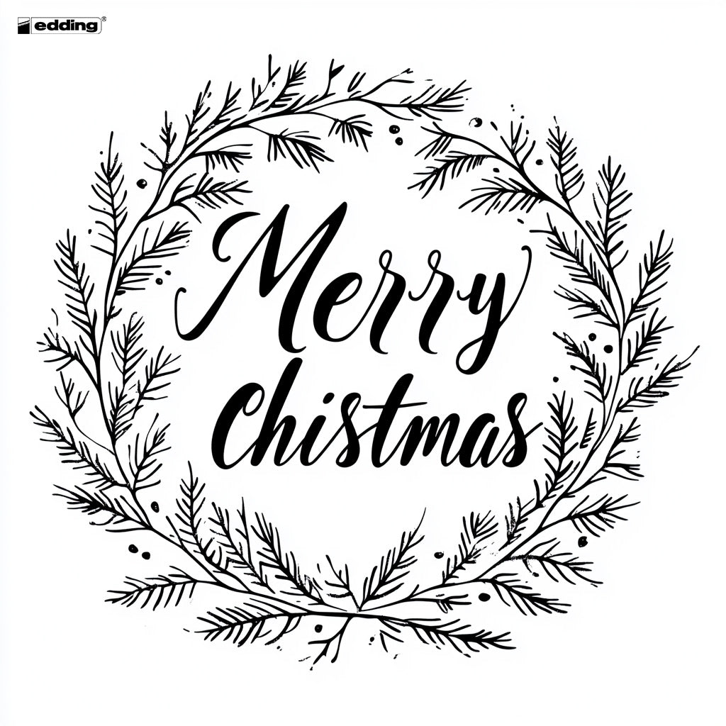 Malvorlage Kranz Merry Christmas