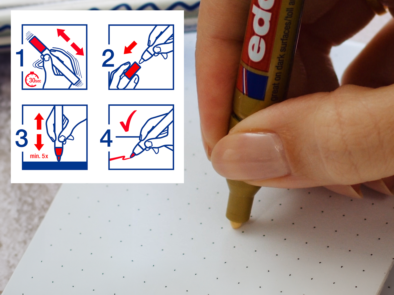 Anleitung vom Aktivieren eines Glanzlackmarkers