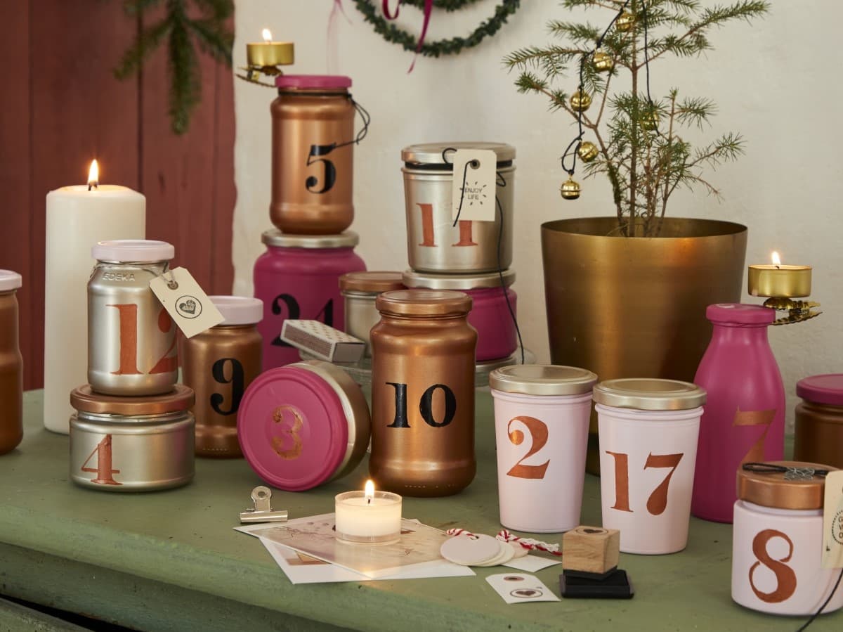 edding Adventskalender aus alten Behältnissen Upcycling