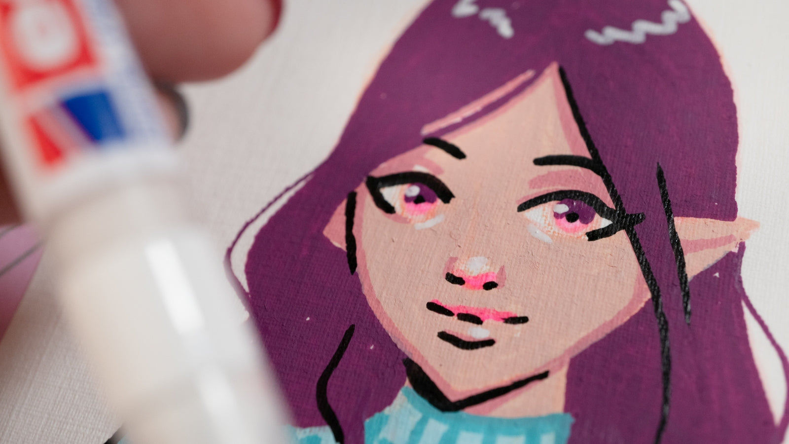 Manga Gesicht mit Acryl