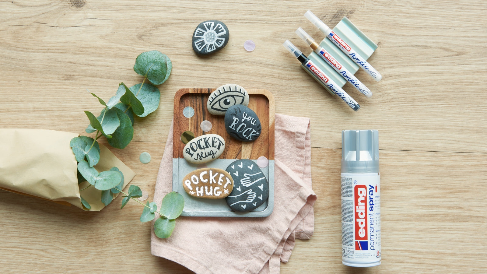 Steine mit Sprüchen