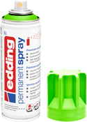 edding 5200 Permanentspray Acryllack Neon & kräftige Farben in Neongrün mit offener Kappe und einem gemaltem Strich