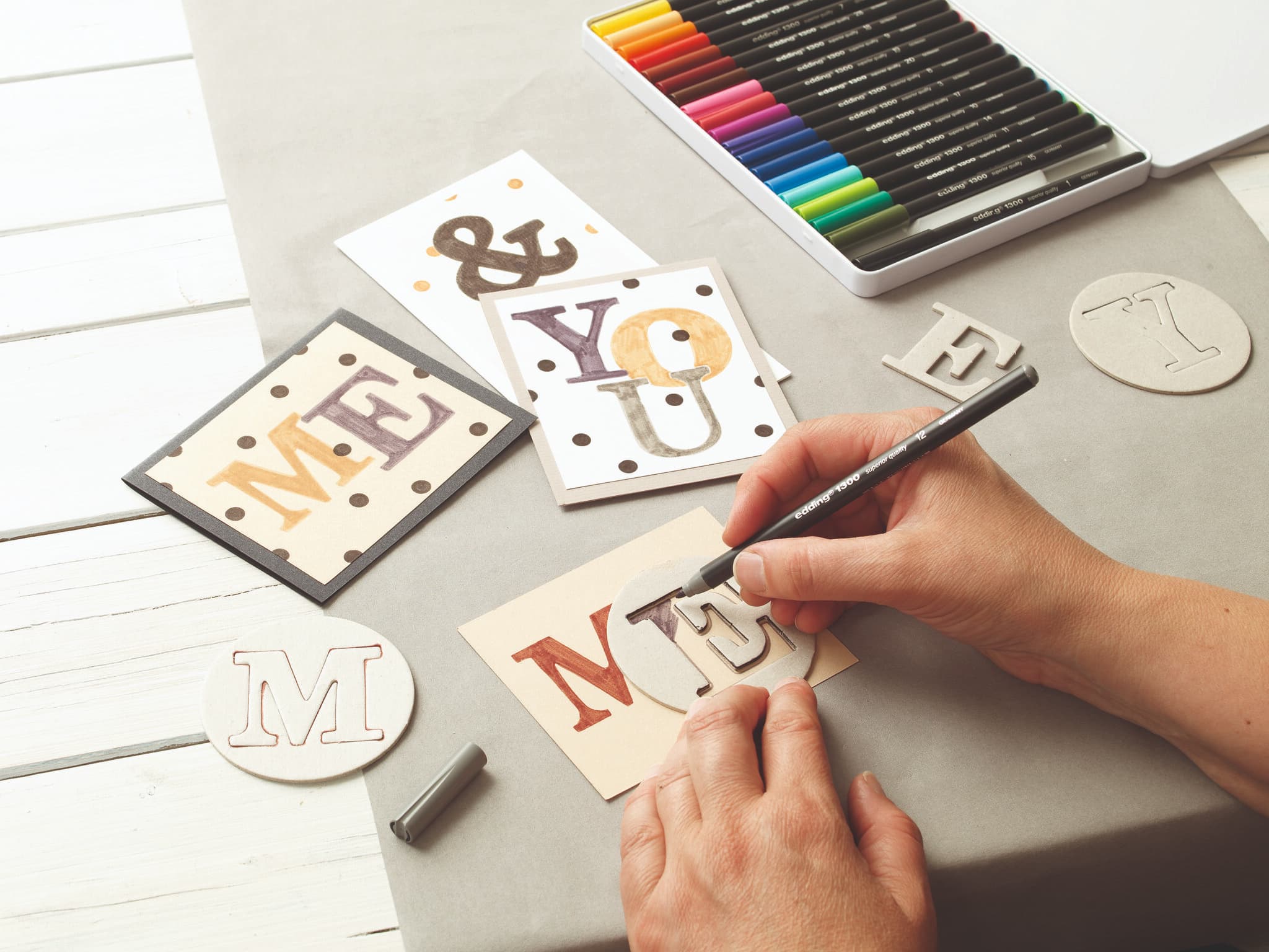edding 1300 Karten gestalten Filzstift buntes Set