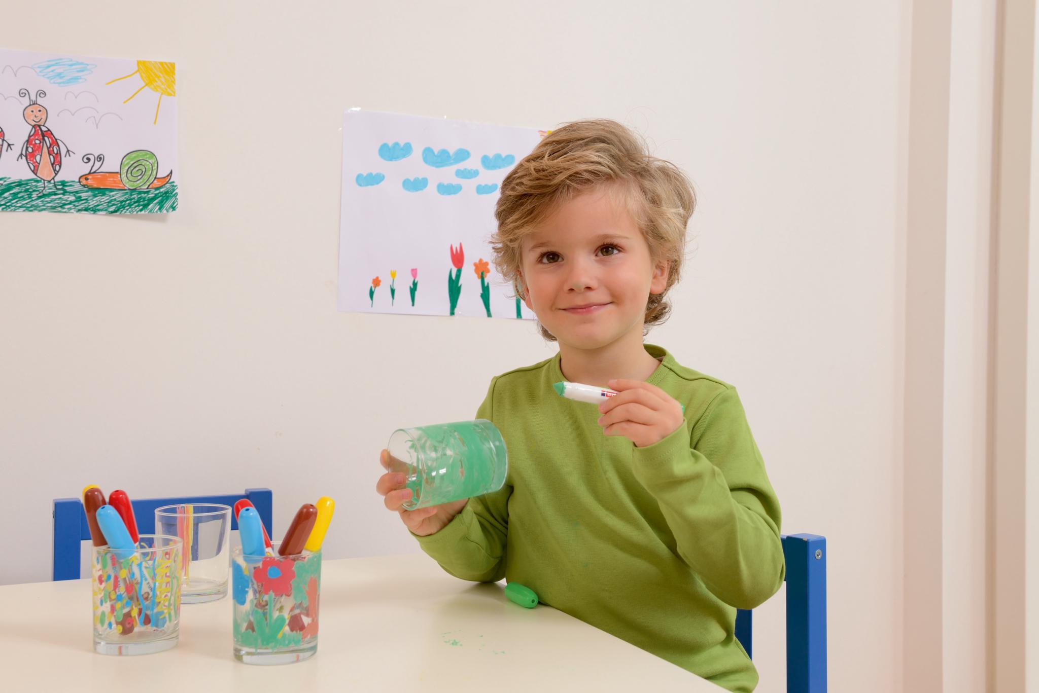edding 16 Funtastics Window Fun Junge bemalt Gläser mit Kinder Fenstermalern