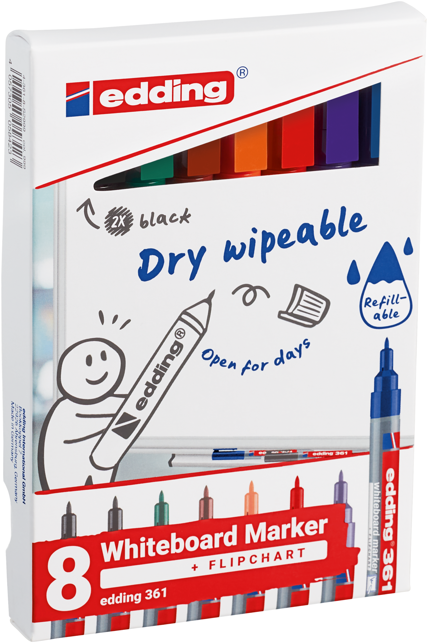 8er-Set Whiteboard marker geschlossen