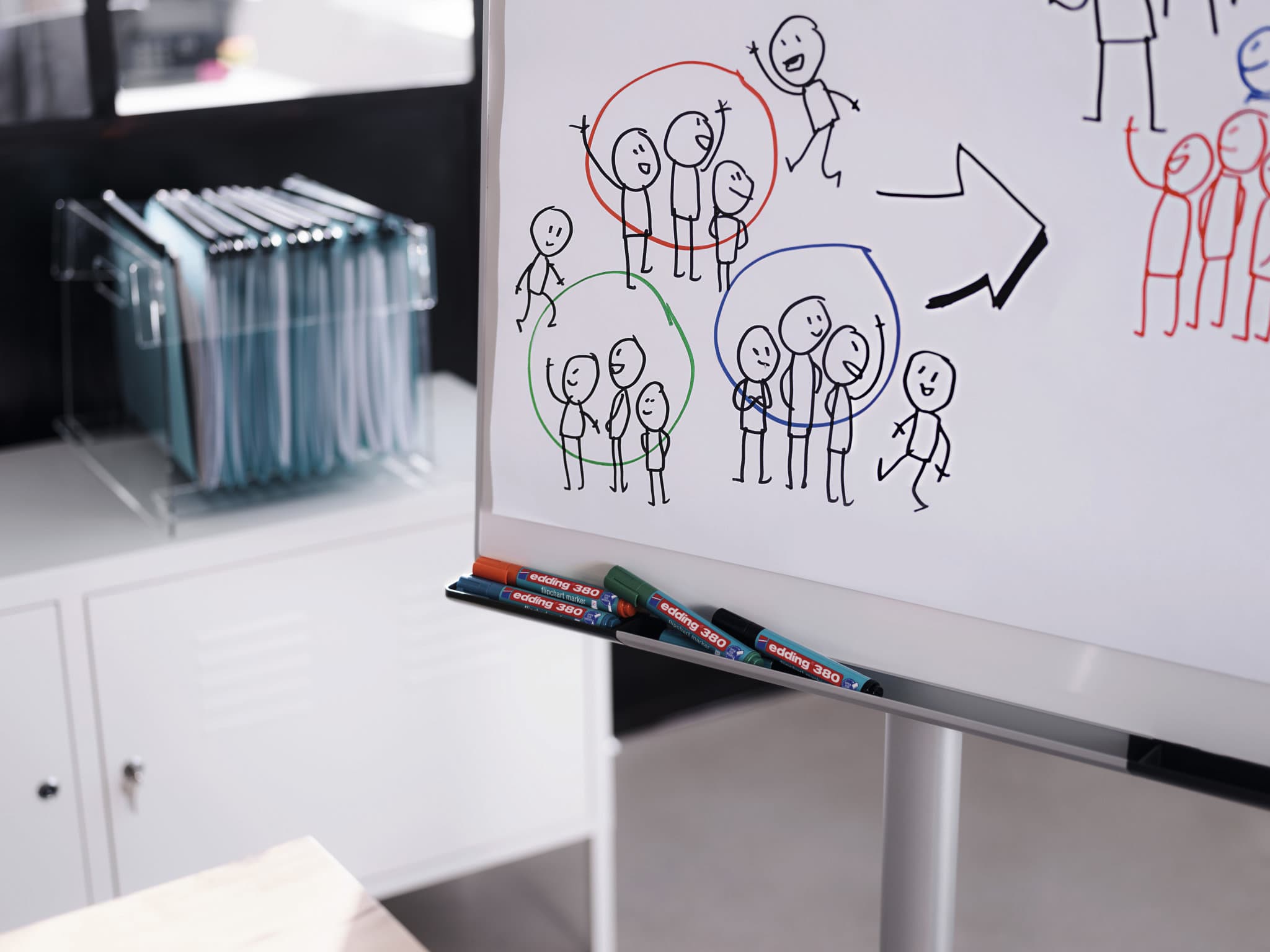 edding 380 Flipchart Marker mit Scribbles zum Thema Gruppen