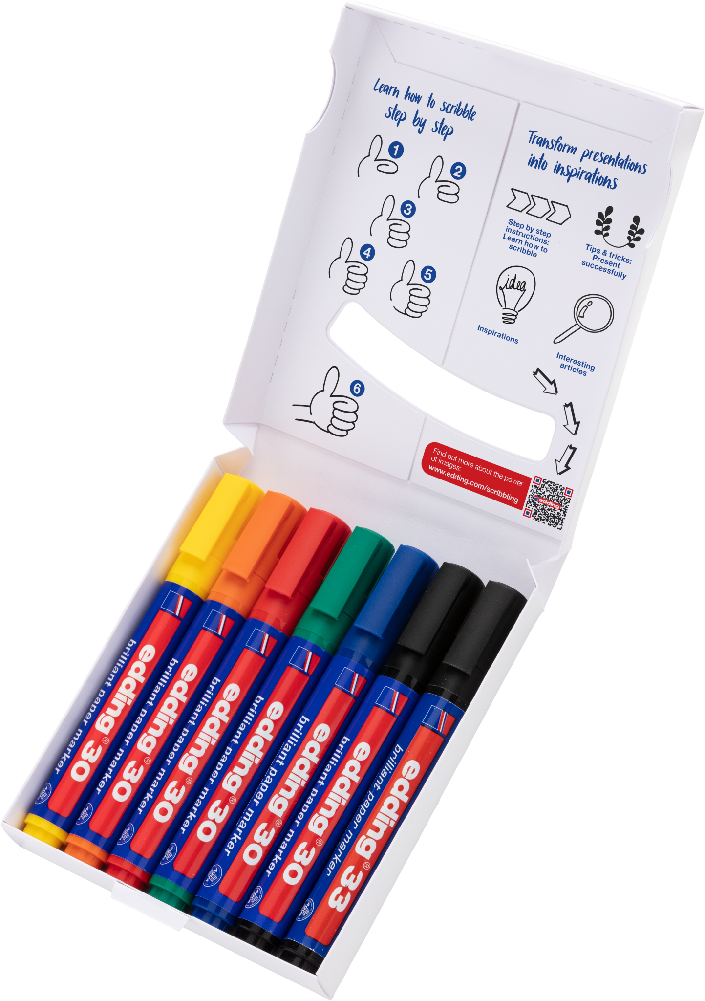edding 30 Flipchartmarker Set aus vielen bunten Farben