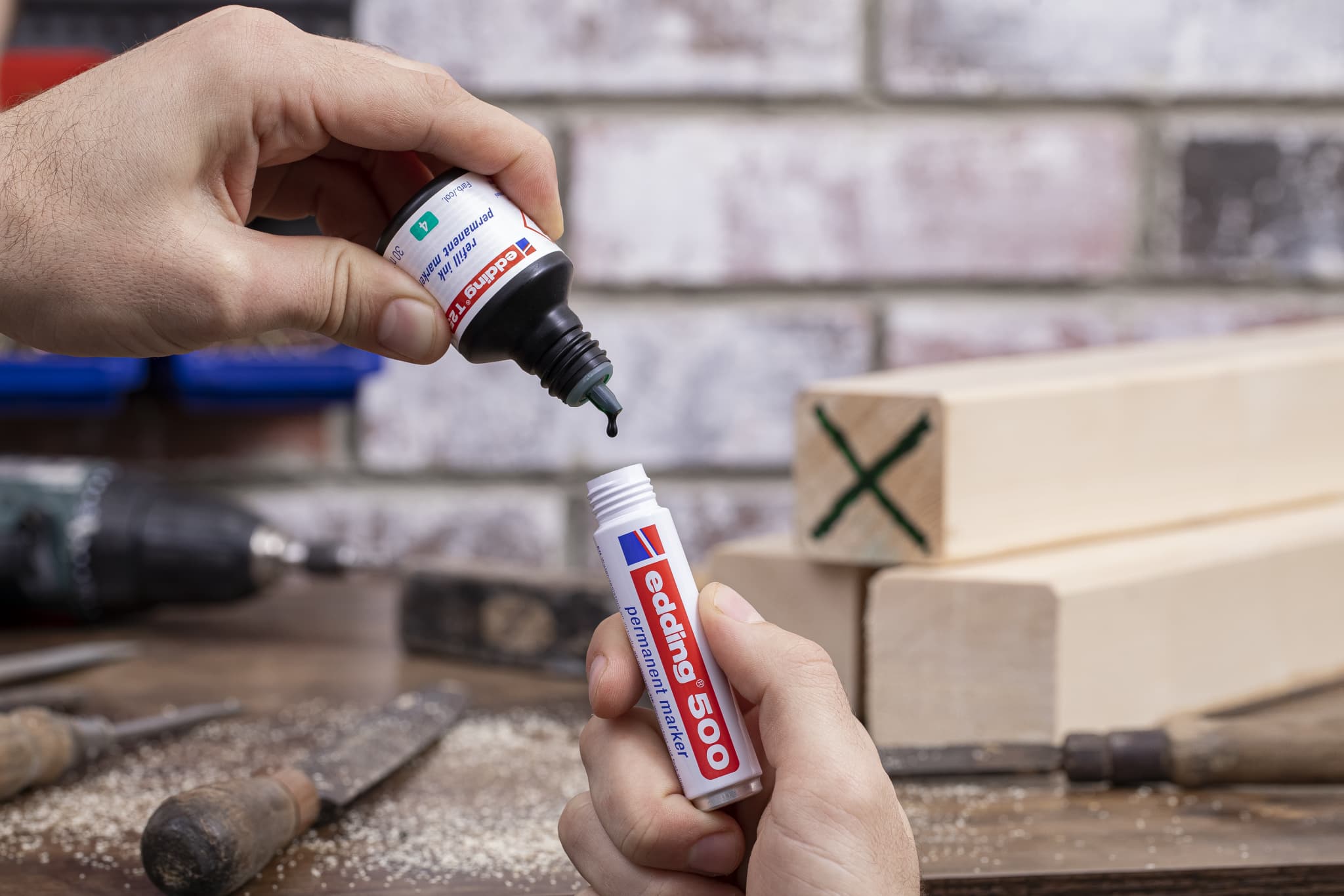 edding T25 Nachfülltinte einfach auf der Baustelle zwischendurch Tinte nachfüllen