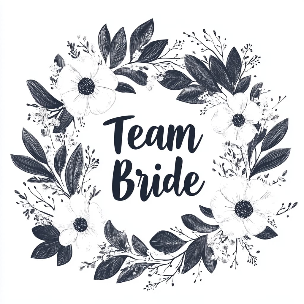 Malvorlage JGA Team Bride Blumenkranz