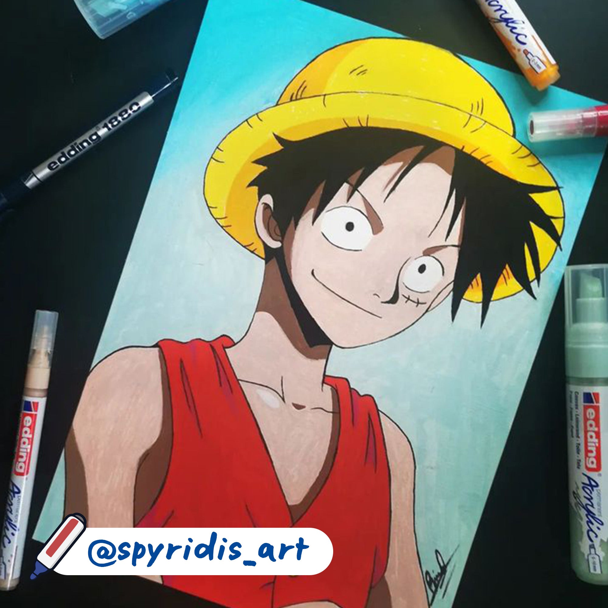 User spyridis_art: Ruffy mit Acrylmarkern