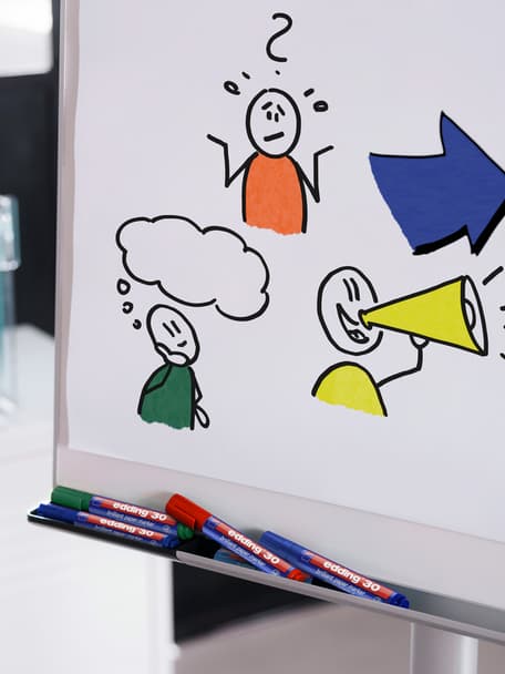 Flipchartmarker mit leuchtenden Farben