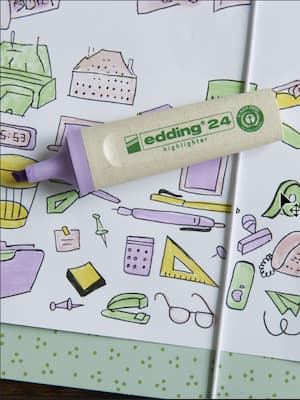 Textmarker mit Pastellfarbe