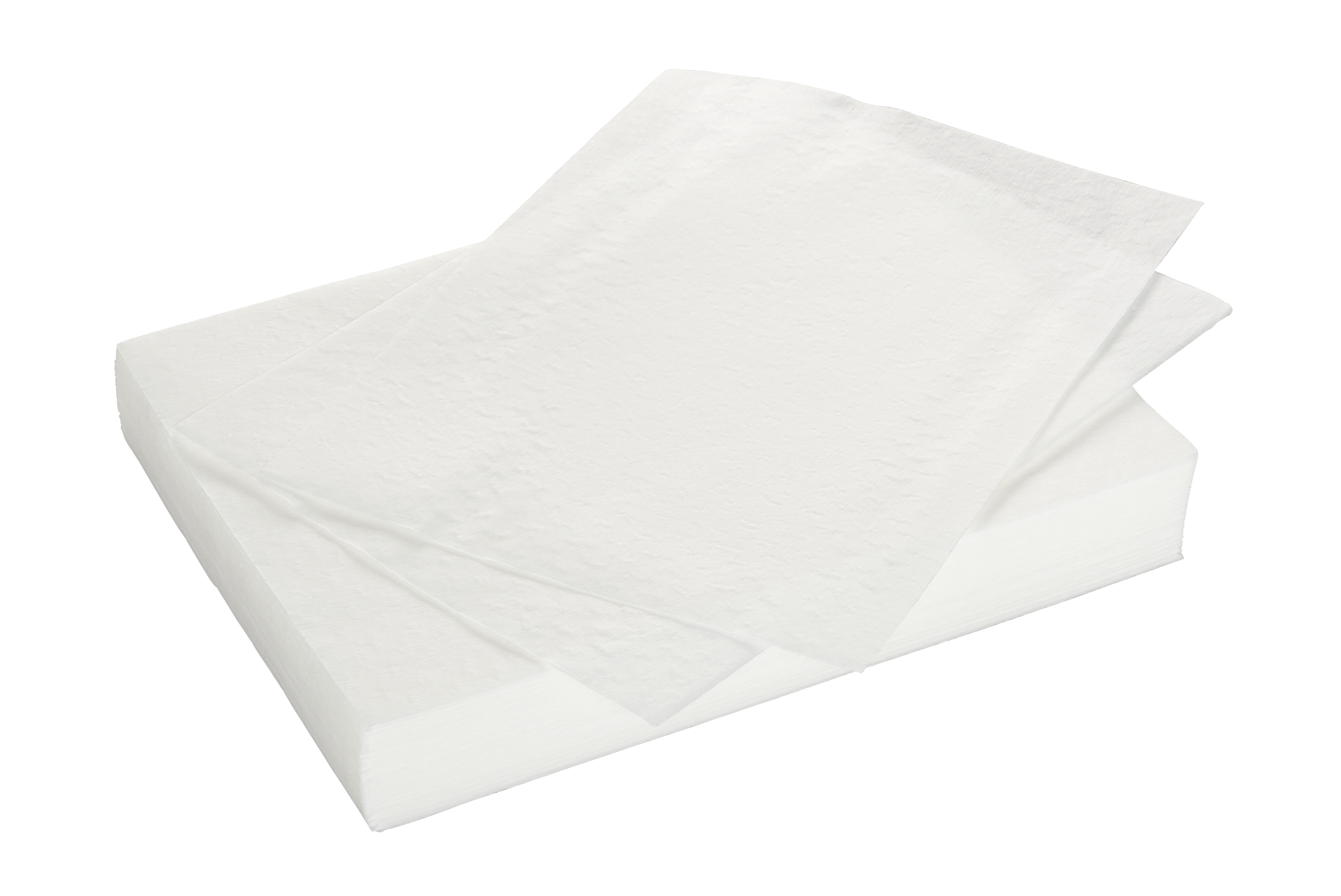 Stapel weißer edding BMA 4 Ersatzwischblätter-Servietten auf weißem Hintergrund.