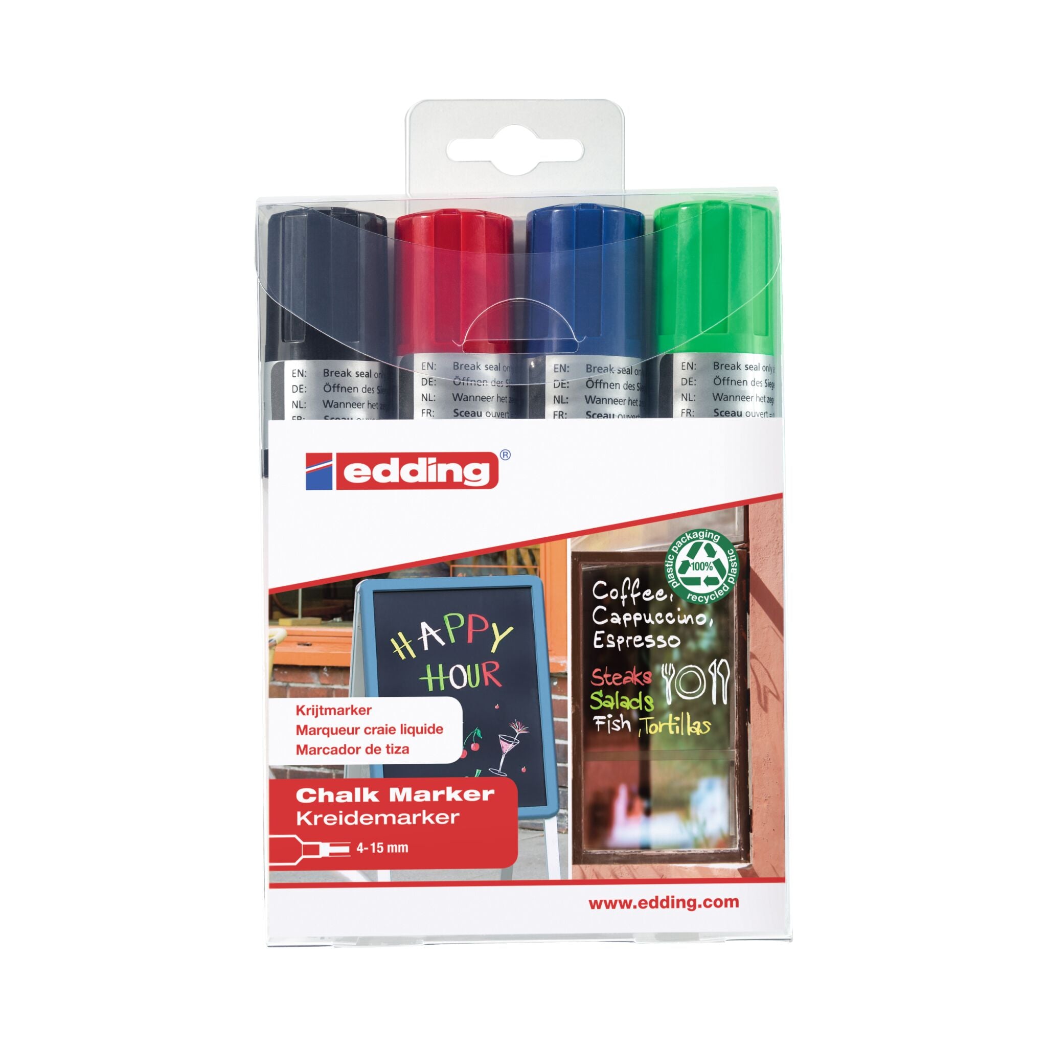 Produktbild von edding 4090 Kreidemarker 4er-Set