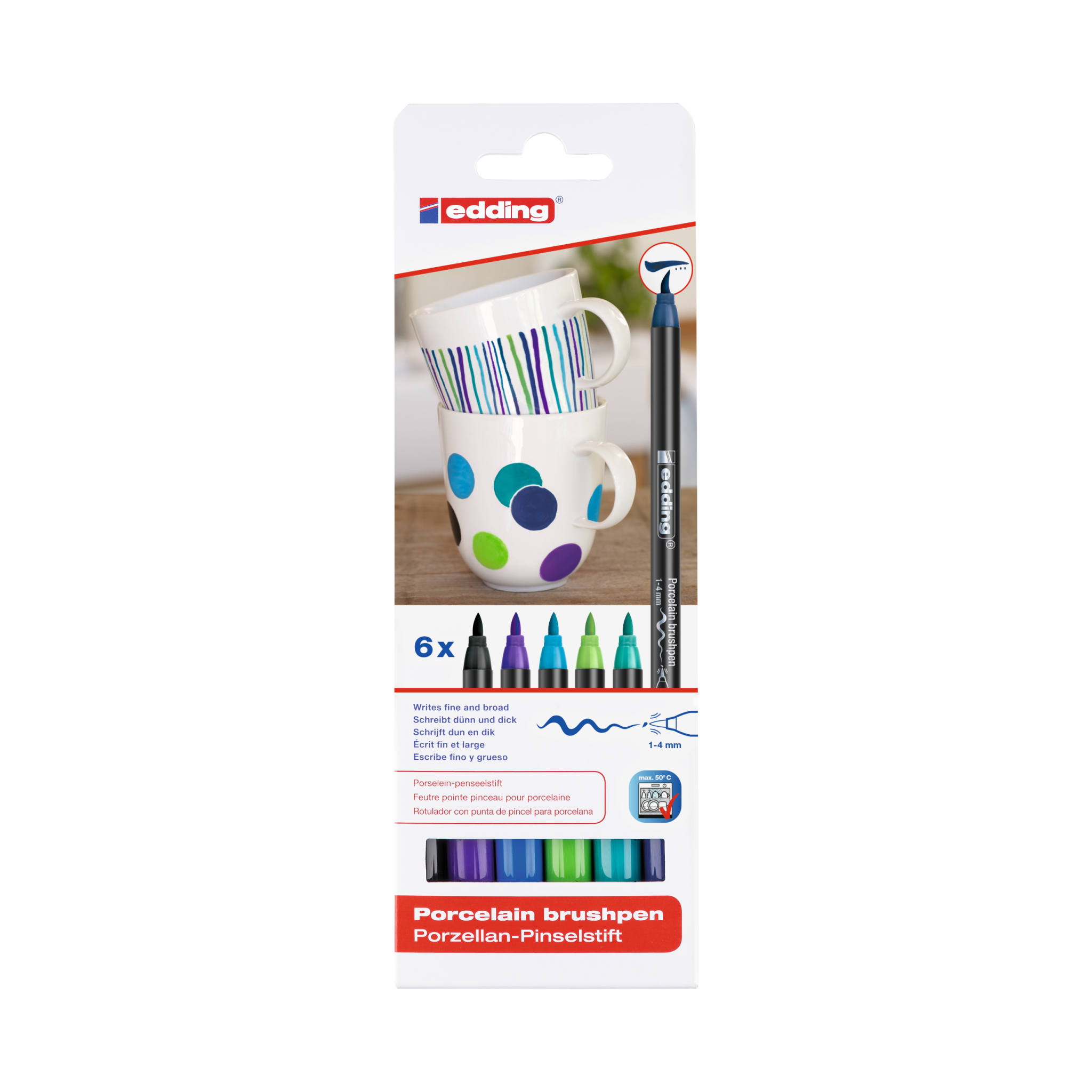 Produktbild von edding 4200 Porzellanpinselstift 6er-Set