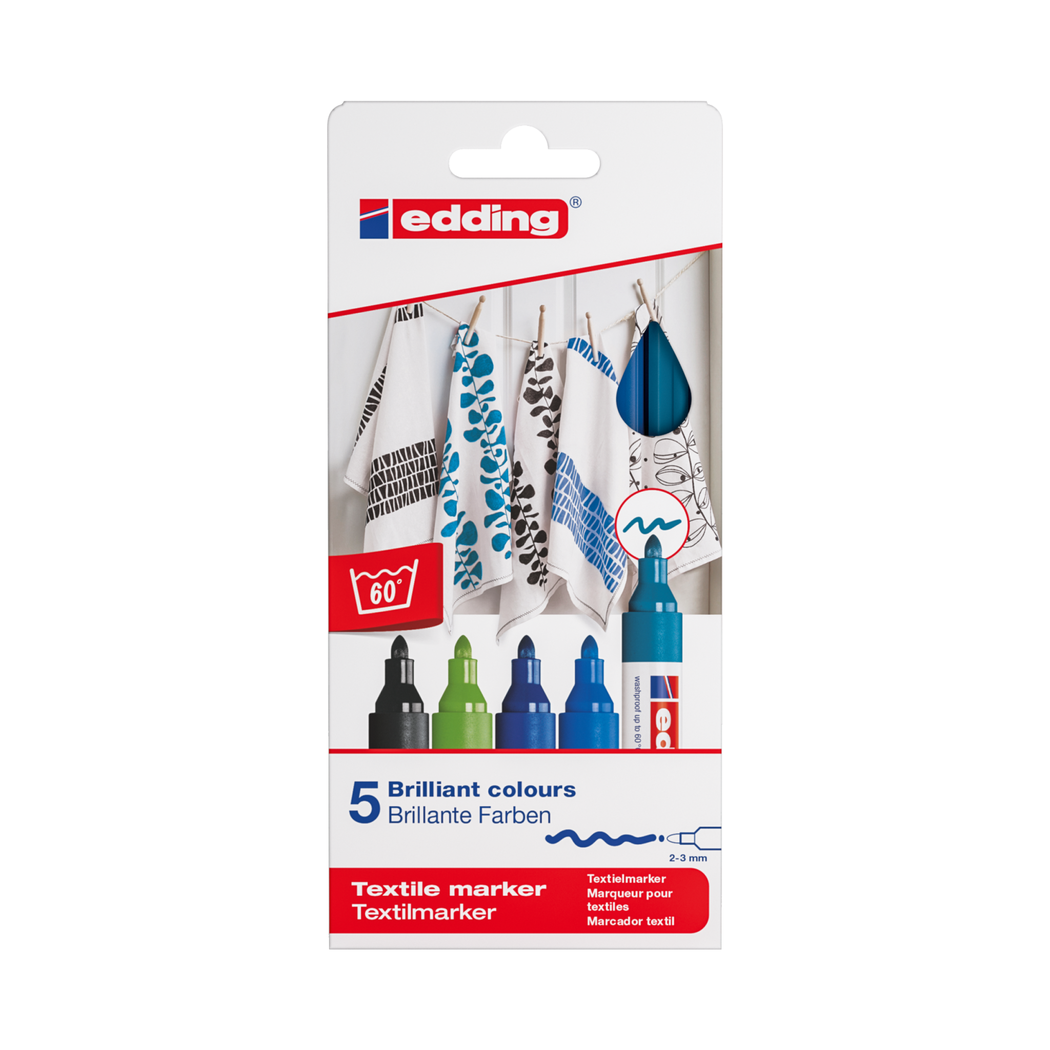 Produktbild von edding 4500 Textilmarker 5er-Set