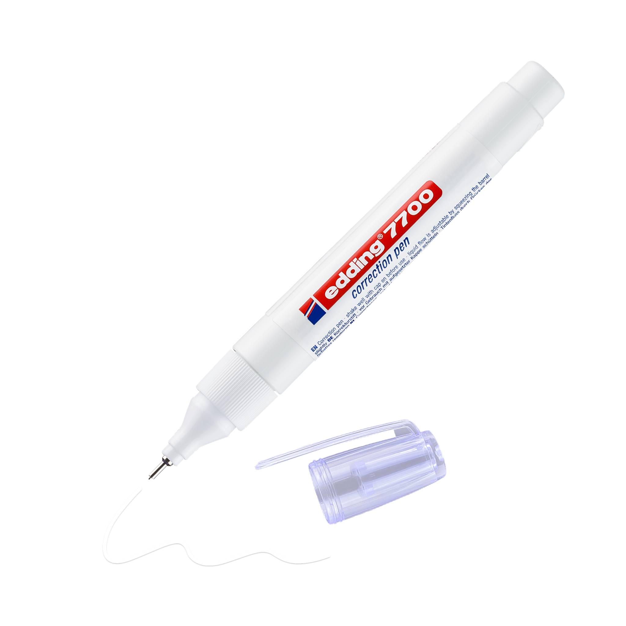 edding 7700 correcteur - blanc - 1 stylo - pointe métal 1-2 mm - stylo  correcteur pour la correction de textes manuscrits et imprimés - opaque,  séchage rapide : : Fournitures de bureau