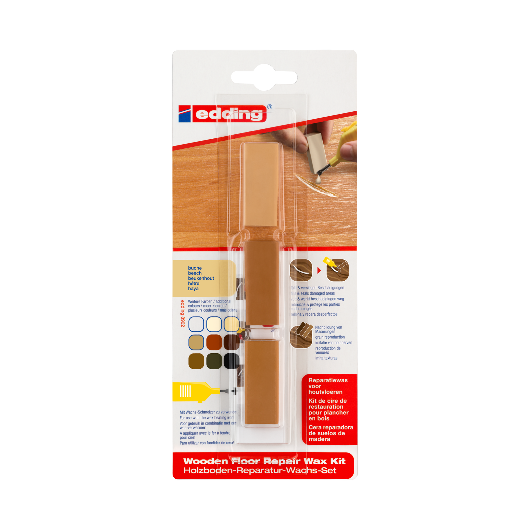 Produktbild von edding 8902 Holzboden-Reparatur-Wachs-Set