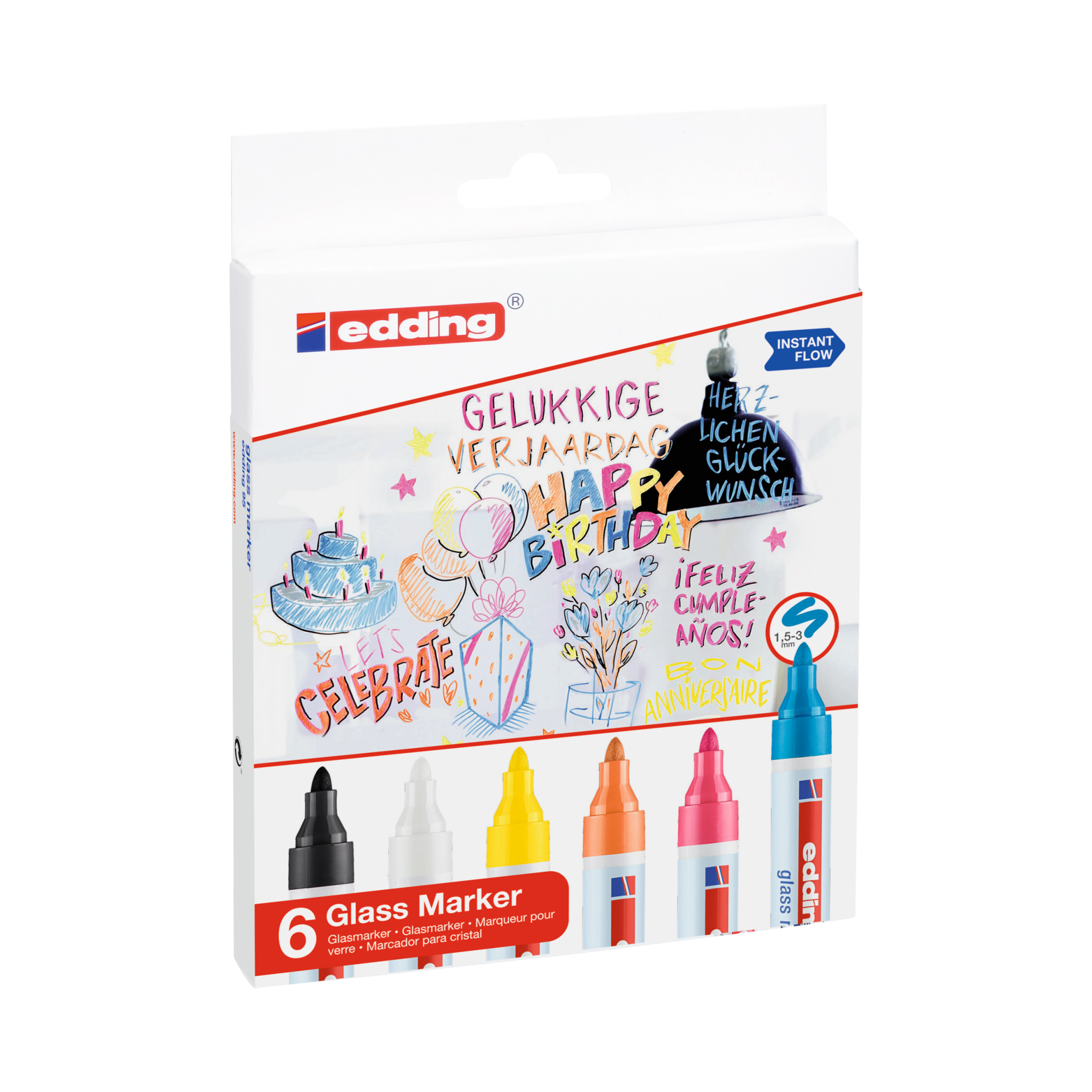 Produktbild von edding 95 Glasmarker 6er-Set