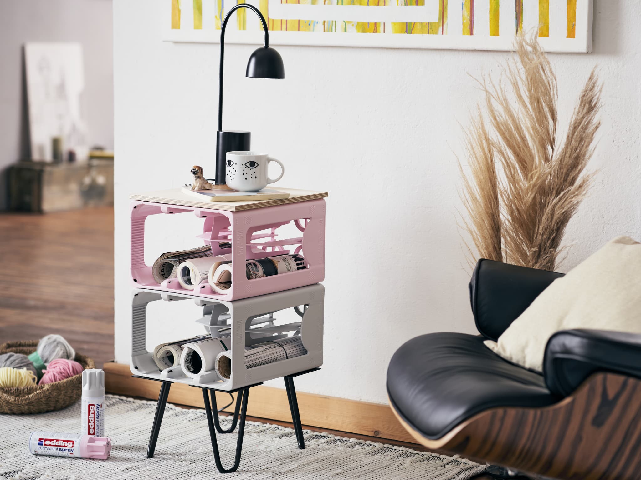 Anwendungsbild von edding 5200 Permanentspray Getränkekiste Upcycling