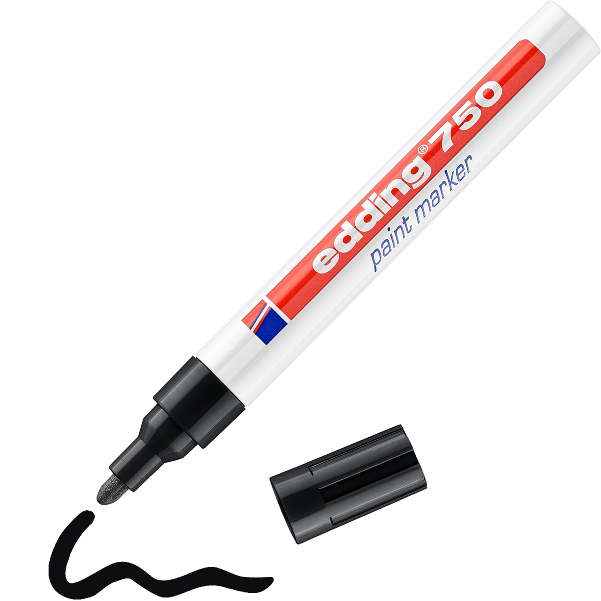 Edding Lackmarker 750 Industrie – 2-4 Mm, Weiß, 4er Pack, Hitzebeständig Bis 400°C, Deckend
