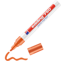 edding 750 Lackmarker in orange mit offener Kappe und gemaltem Strich