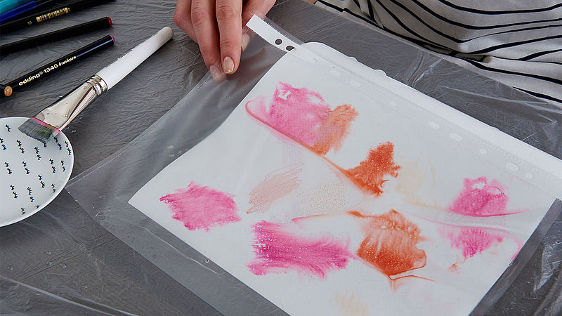 edding Farbe auf Klarsichtfolie