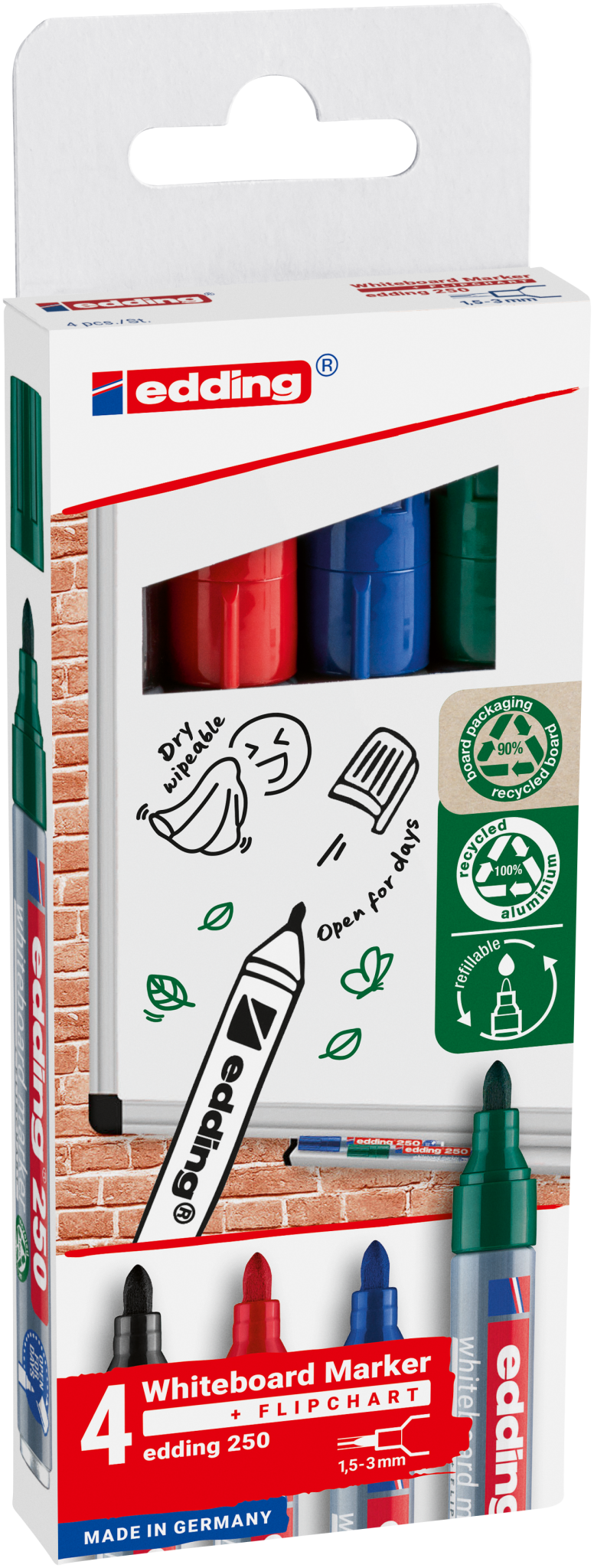 edding 250 Whiteboardmarker 4er-Set