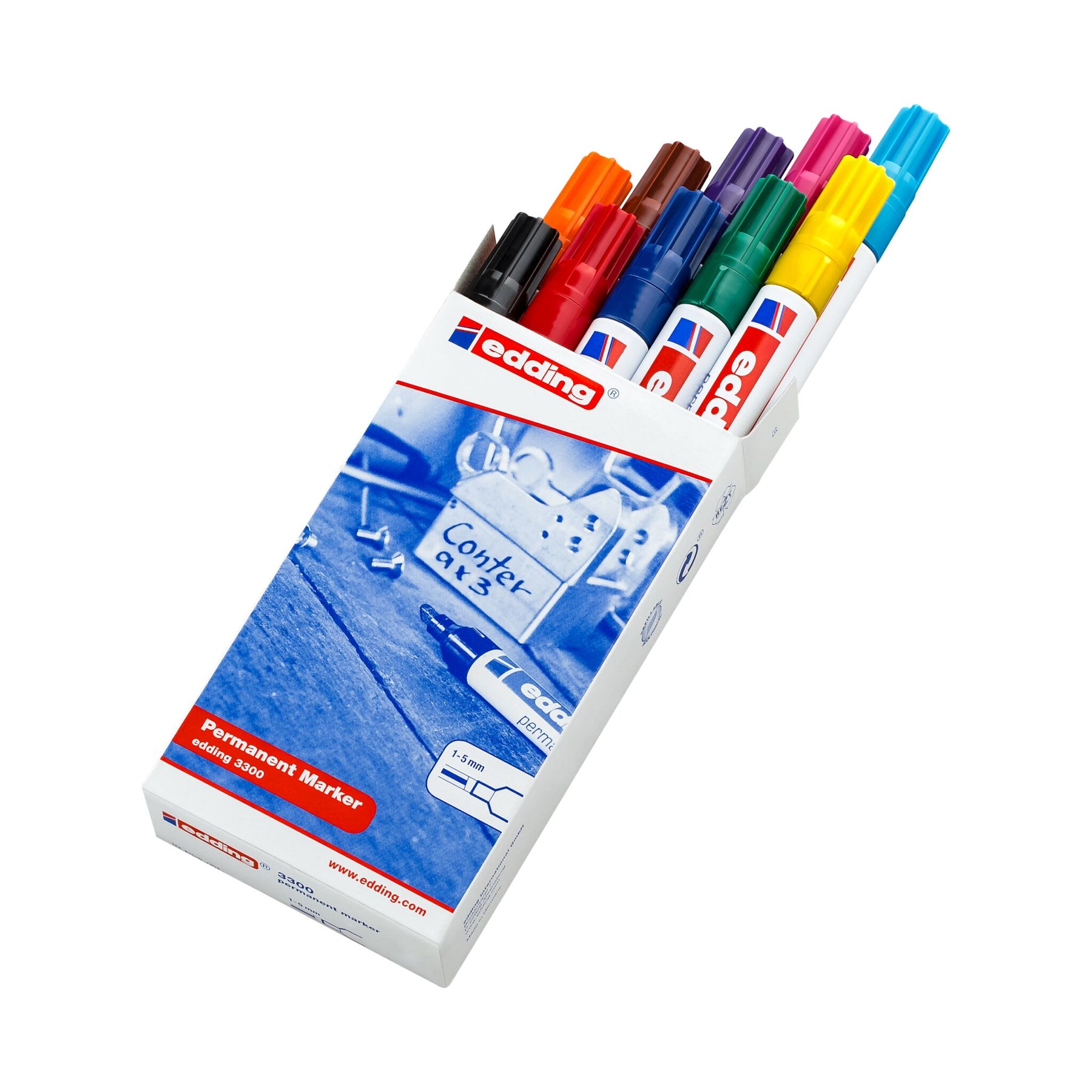 edding 3300 Permanentmarker mit Keilspitze 10er-Set kaufen
